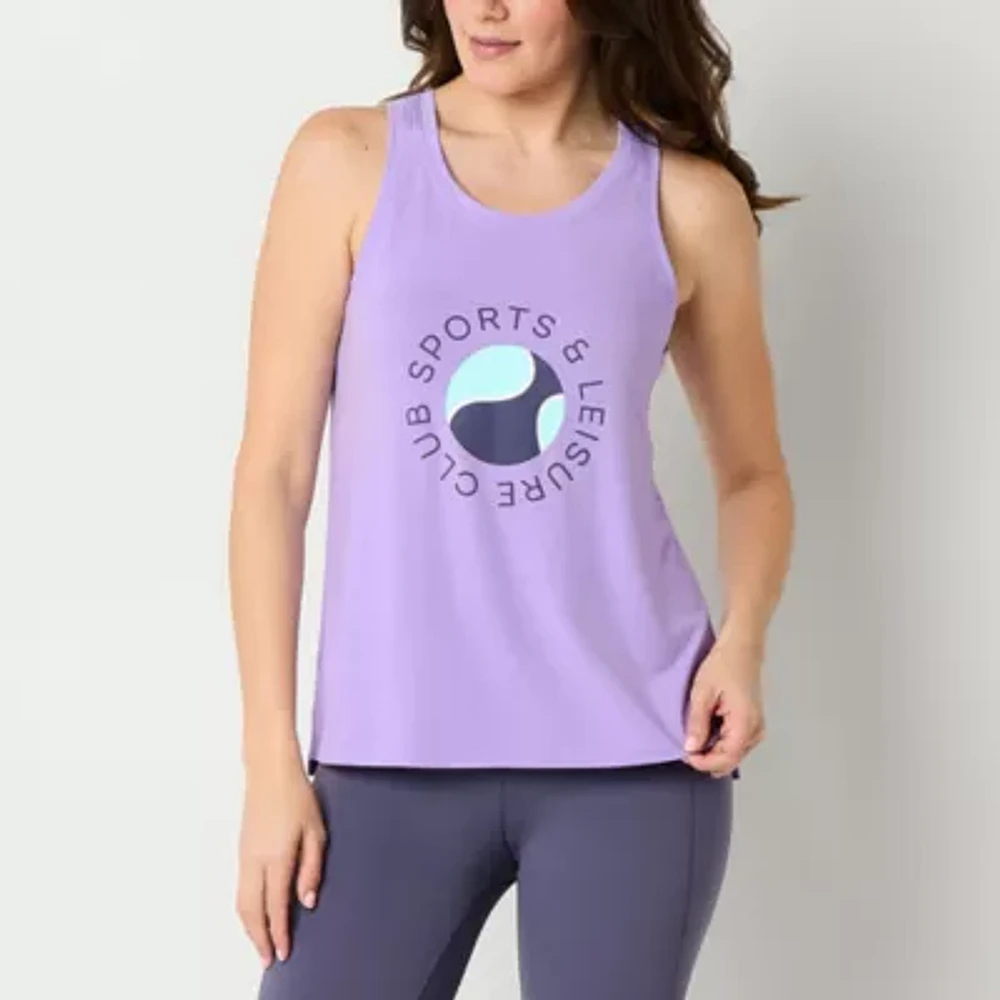 Xersion Womens Round Neck Sleeveless Graphic Tank Top