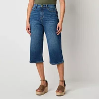 a.n.a Womens High Rise Relaxed Fit Denim Cropped Pant