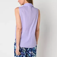 St. John's Bay Womens Sleeveless Embellished Blouse