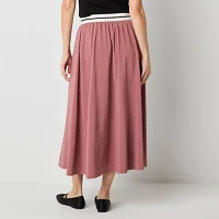 Stylus Womens High Rise Long A-Line Skirt