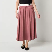 Stylus Womens High Rise Long A-Line Skirt