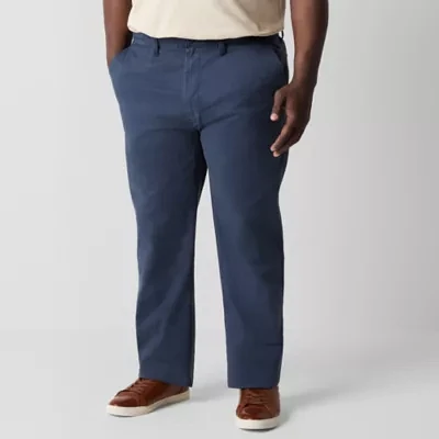 mutual weave Standard Chino Mens Big and Tall Relaxed Fit Flat Front Pant