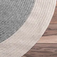 nuLoom Braided Solid Border Delaine Oval Rug