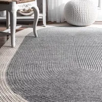 nuLoom Braided Solid Border Delaine Oval Rug