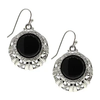 1928 Silver Tone Drop Earrings