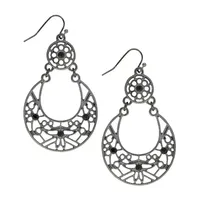 1928 Black Tone Drop Earrings