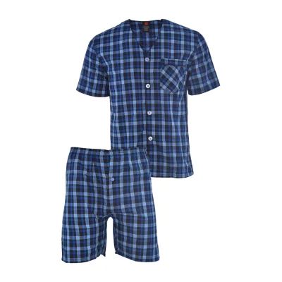 Hanes Mens Short Sleeve V-Neck 2-pc. Shorts Pajama Set