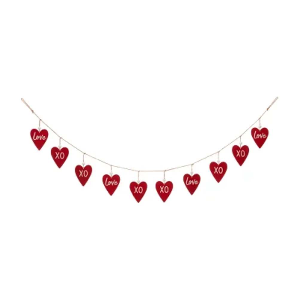 6L Valentines Wooden/Metal Heart Garland