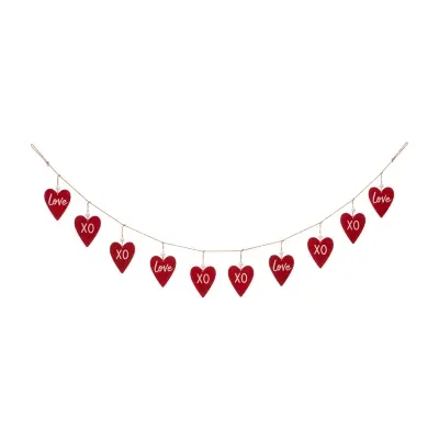 6L Valentines Wooden/Metal Heart Garland