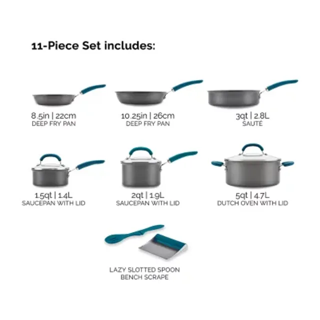 Rachael Ray 14-pc. Non-Stick Cookware Set, Color: Gray - JCPenney