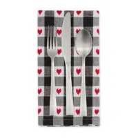 Design Imports Hearts Dobby Check 6-pc. Napkins