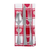 Design Imports Hearts Woven Check 6-pc. Napkins