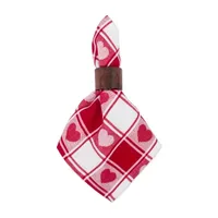 Design Imports Hearts Woven Check 6-pc. Napkins