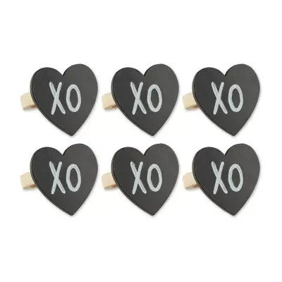 Design Imports Heart Chalkboard 6-pc. Napkin Ring