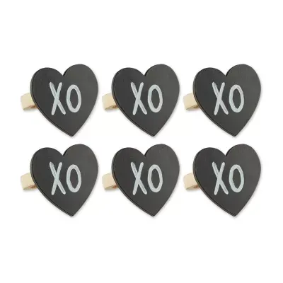 Design Imports Heart Chalkboard 6-pc. Napkin Rings