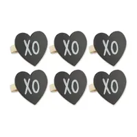 Design Imports Heart Chalkboard 6-pc. Napkin Rings