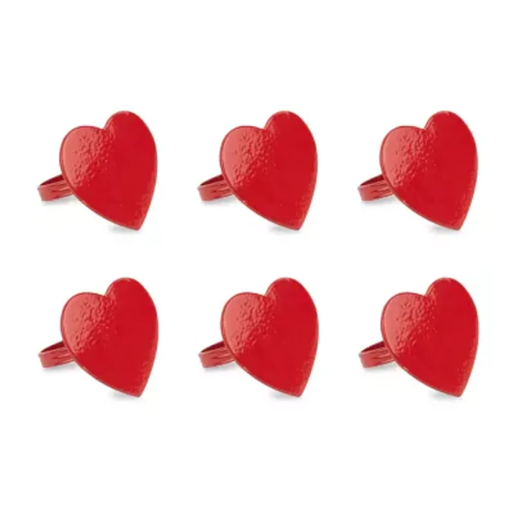 Design Imports Red Heart 6-pc. Napkin Ring