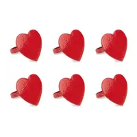 Design Imports Red Heart 6-pc. Napkin Rings