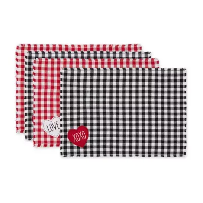 Design Imports Love & Xoxo Checkers Embellished 4-pc. Placemat