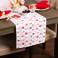 Design Imports Hearts & Arrow Print Table Runners