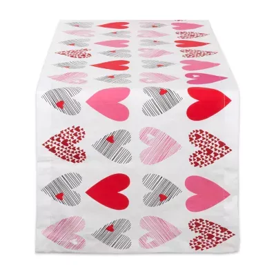 Design Imports Hearts Collage Print Table Runner