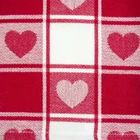 Design Imports Hearts Woven Check Tablecloths