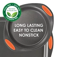 Rachael Ray® Yum-o! Oven Lovin’ 3-pc. Cookie Pan Set with Orange Silicone Grips