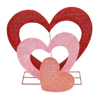 National Tree Co. 28" Red And Pink Valentine's Hearts with 80 LED Lights Tabletop Decor