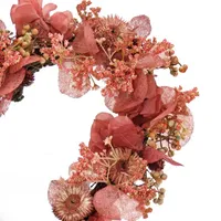 National Tree Co. 16 Pink Floral V Heart Wreath