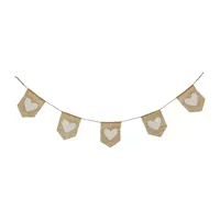 National Tree Co. 6 Ft. V White Hearts Valentines Day Indoor Outdoor Garland