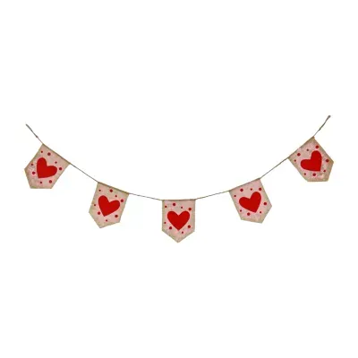 National Tree Co. 6 Ft. V Red Hearts And Dots Valentines Day Garland