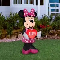 National Tree Co. 42" Pre-Lit Minnie Mouse" Valentines Day Outdoor Inflatable