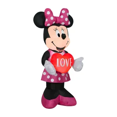 National Tree Co. 42" Pre-Lit Minnie Mouse" Valentines Day Outdoor Inflatable