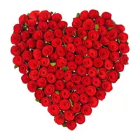 National Tree Co. 17" Red Floral Valentines Heart Decoration Wall Sculpture