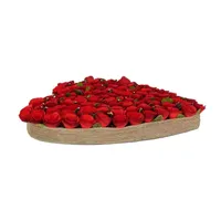 National Tree Co. 17" Red Floral Valentines Heart Decoration Wall Sculpture