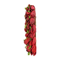 National Tree Co. 12 Red Petals And Leaves Floral V Heart Wall Sculpture