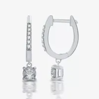 Ever Star (H-I / Si1-I1) 1/2 CT. T.W. Lab Grown White Diamond 10K White Gold 21mm Round Hoop Earrings