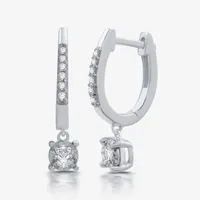 Ever Star (H-I / Si1-I1) 1/2 CT. T.W. Lab Grown White Diamond 10K White Gold 21mm Round Hoop Earrings