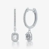 Ever Star (H-I / Si2-I1) 1/2 CT. T.W. Lab Grown White Diamond 10K White Gold 23mm Hoop Earrings