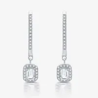 Ever Star (H-I / Si2-I1) 1/2 CT. T.W. Lab Grown White Diamond 10K White Gold 23mm Hoop Earrings