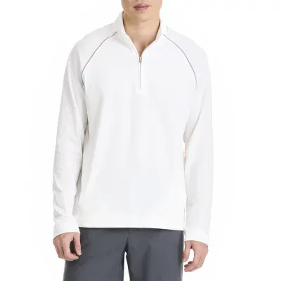 Van Heusen Mens Mock Neck Long Sleeve Quarter-Zip Pullover