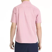 Van Heusen Stain Shield Mens Slim Fit Short Sleeve Striped Button-Down Shirt