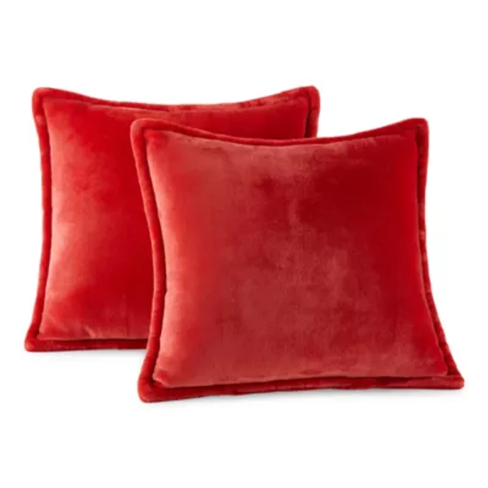 Home Expressions Velvet Plush 2-pack Square Throw Pillow