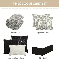 Stratford Park Mayer 7-pc. Floral Midweight Comforter Set