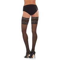 MeMoi Sheer Lace Top Thigh Highs