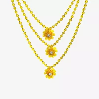 Bijoux Bar Crystal 20 Inch Link Flower Statement Necklace