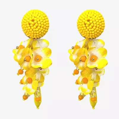 Bijoux Bar Yellow Cascade Copper Flower Drop Earrings