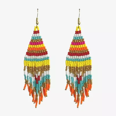 Bijoux Bar Beaded Fringe Drop Earrings