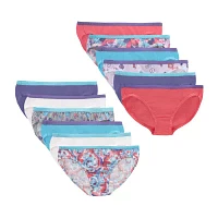 Hanes Ultimate Tagless Cotton Little & Big Girls 12 Pack Bikini Panty