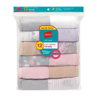 Hanes Ultimate Girls Tagless Cotton 12 Pack Bikini Briefs